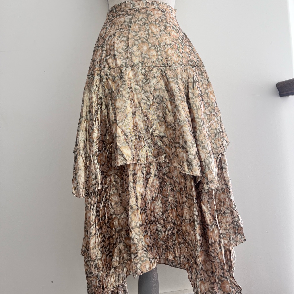 Loveshackfancy Gold Shimmer Floral Skirt Absolutely Stunning Sz Small Fits 4
